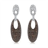 pendientes de plata de filigrana con circonita pavee