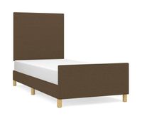 estructura de cama con cabecero de tela marron oscuro 80x200 cm diseno plano
