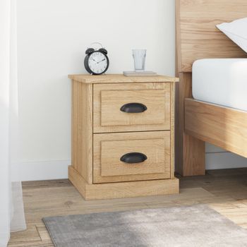 Mesita De Noche | Mesa Auxiliar | Mesilla Madera Contrachapada Roble Sonoma 39x39x47,5 Cm Cfw60693