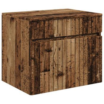 Mueble De Baño Montado En La Pared Madera Envejecida Vidaxl