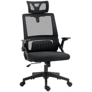 Vinsetto Silla De Oficina De Malla Giratoria Y Ajustable 58x61x102-119 Cm Negro