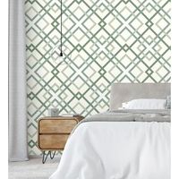 papel pintado vinilico ecologico geometrico cuadros nordicos verdes - copenhagen 679555 de gaulan - rollo de 10 m x 053 m