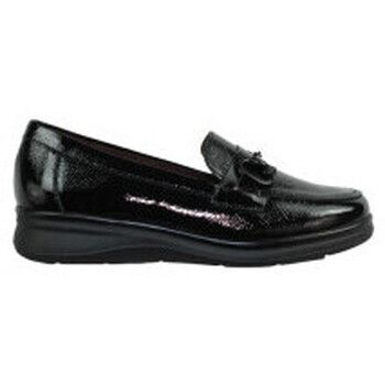 Pitillos Zapatos Mujer mocasin piso goma con aplique piel charol para mujer