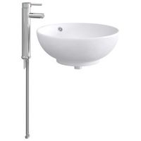 lavabo de bano con grifo y desague cromado 44 x 44 x 16 cm vidaxl