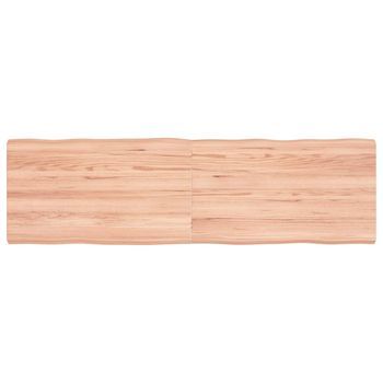 Tablero Mesa Madera Tratada Borde Natural Marrón 140x40x(2-4)cm Vidaxl
