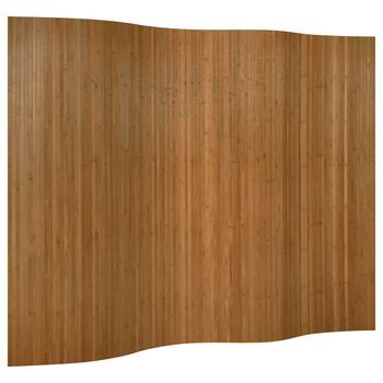 Biombo Divisor De Bambú Marrón Ancho 250 Cm Alto 165 Cm Vidaxl