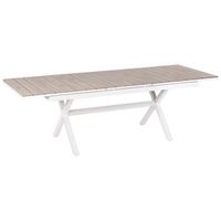 mesa de jardin extensible 184244 x 90 cm aluminio muebles de exterior blanco fanes