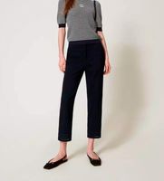 twinset para mujer 251tp2042 pantalon recto con bordados marino 40 azul casual poliester