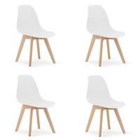 set de 4 silla de comedor polipropileno valora kito asiento ergonomico blanco