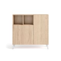 zapatero melamina roble claro patas blanco 87x90x27 cm