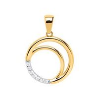 8 quilates colgante de oro en forma de circulo con circonita engastada