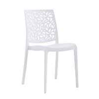 conjunto de 6 sillas de resina para interior o exterior blancas