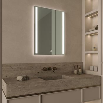 Espejo De Baño Con Luz Led 60 X 80 Cm, Rectangular, Antivaho, 3 Colores Dimmable - Lomazoo Phoenix