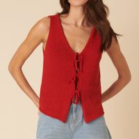 nobodys child tie-front knitted waistcoat - uk 12