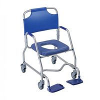 silla de ducha  con inodoro y ruedas  resistente  ligera  acolchada  confortable  aluminio  obana