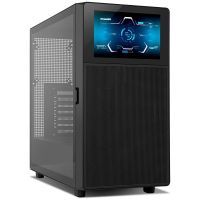 nox hummer bios semi torre atx con pantalla lcd cristal templado usb-c negra
