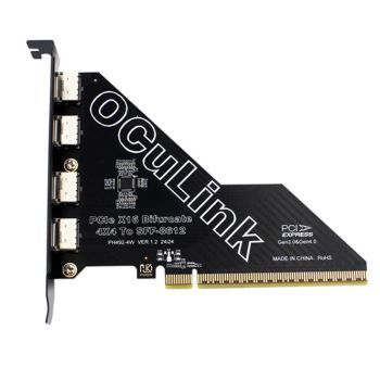 PH492-4W PCIe4 0 X16 a Oculink SFF-8612 tarjeta de expansión de 4 puertos soporte de bifurcación para U.2 SSD GPU extern