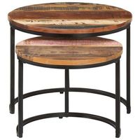 2 uds mesas apilables  mesita auxiliar  mesa de cafe mesa maciza reciclada
