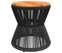 mesa de cafe - mesa de centro base de alambre madera acacia negro o 45x44 cm
