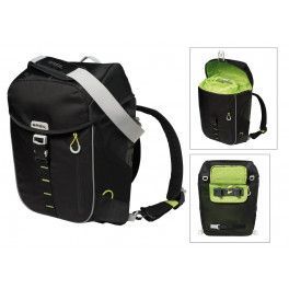Basil Bolsa Trasera Miles Daypack Negro Imperm.17l(31x17x44)cierre Click(para La Espalda Y Bandolera)