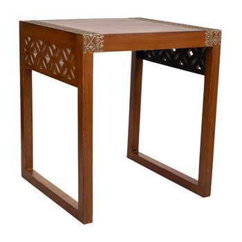 Mesa De Madera Y Metal Marrón 42x40x48