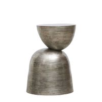 mesa auxiliar de metal plateado