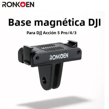 Ronkoen-Base adaptadora magnética de liberación rápida para DJI Osmo Action 3/4/5 Pro, adaptador de montaje de dos garras plegable de liberación rápida