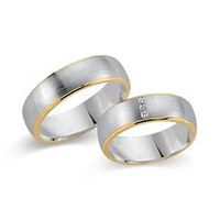 alianzas 8 quilates oro amarillo-blanco 3 diamantes