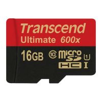 tarjeta microsd transcend ultimate 16gb class 10 uhs-i 90mbs negro rojo