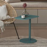 mesa auxiliar nastatten trapezoidal interiorexterior metal 50 x 50 x 38 cm - azul mate encasa