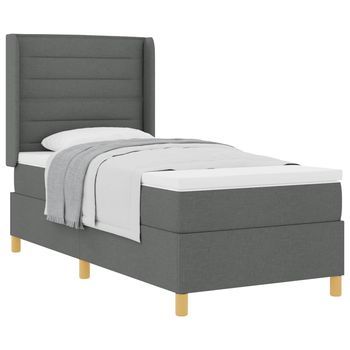 Cama Tapizada 193x93x128 Cm Madera - Gris