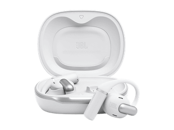 Auriculares conducción de aire - JBL Sense Pro, 38h Autonomía, Open-ear, Gancho Ajustable, 4 Micrófonos, Blanco