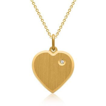 Cadena de plata dorada incl. colgante de corazón