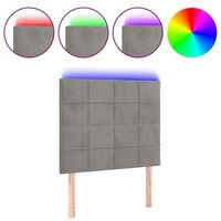 cabecero con luces led terciopelo gris claro 90x5x118128 cm vidaxl