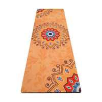 esterilla de yoga antideslizante de 183x68 cm-absorber el sudor plegable de caucho natural y material de ante ligera- ideal para yoga pilates gimnasia en casa o gimnasia