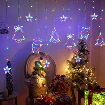 Aigostar Cortina de Luces con Control Remoto, 3×0.6m 120 LED Luces de Cadena de Cortina Navidad, 8 Modos Cadena de Luces de Brillo Ajustable, IP44 para Interior, Exterior, Fiesta (RGB)