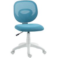 homcom silla de oficina ergonomica con respaldo en forma de c regulable en altura azul   aosom espana