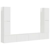 conjunto de mueble de tv 8 uds brillante madera de ingenieria vidaxl