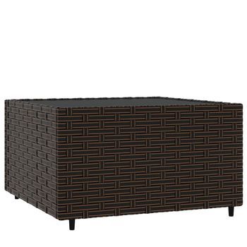 Mesa De Centro Jardín | Mesa De Exterior Cuadrada Ratán Pe Marrón 50x50x30 Cm