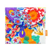 pochette para jabon  azul algodon plastificado  14 x  12 cm x 12 cm