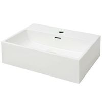 lavabo de bano moderno  lavabo con orificio para grifo ceramica blanco 515x385x15 cm