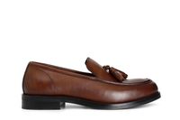 mocasin mujer piel con borlas cognac