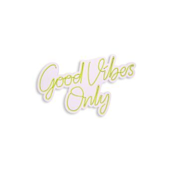 Iluminación Led Decorativa De Plástico Good Vibes Only 2 Amarillo 37x62x2 Cm