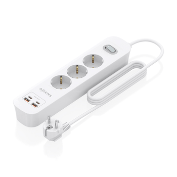 Aisens Regleta 3 tomas interruptor PD 2xUSBC 2xUSB