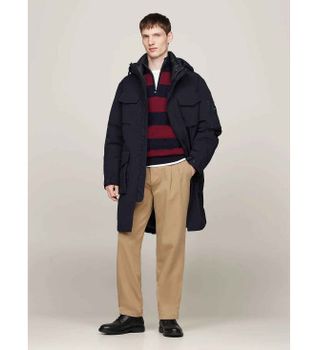 Tommy Hilfiger para hombre. MW0MW37413 Parka Rockie 3 en 1 repelente al agua marino (M), Casual, Poliamida
