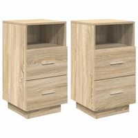 mesitas de noche 2 uds con 2 cajones roble sonoma 36x36x68 cm vidaxl