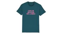 cois  la vida es mejor en bicicleta  camiseta unisex verde