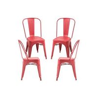 pack 4 sillas torix vintage de acero reforzado 863648 cm - rojo vintage