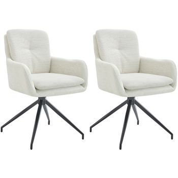 Lote De 2 Sillas De Comedor Tela Pickett Crema 63x58x85 Cm Clp