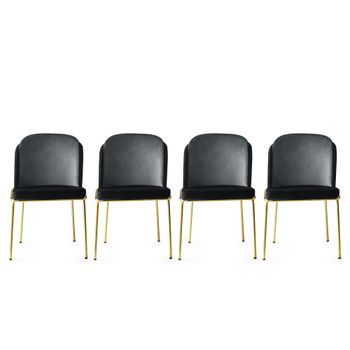 Set 4 Sillas Dor 103 V4 Dorado Negro